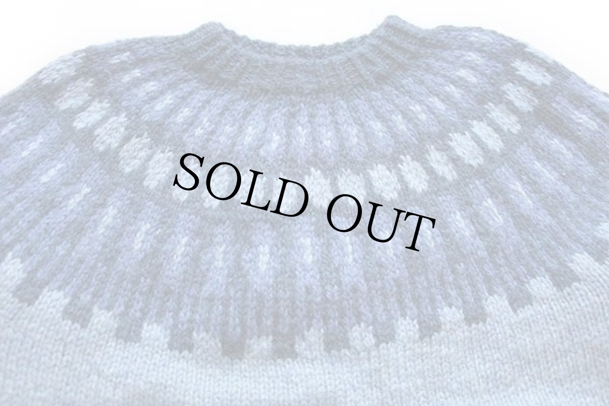 画像3: 80s 英国製 LANDS'ENDランズエンド 丸ヨーク ノルディック柄 ウールニット セーター (3)