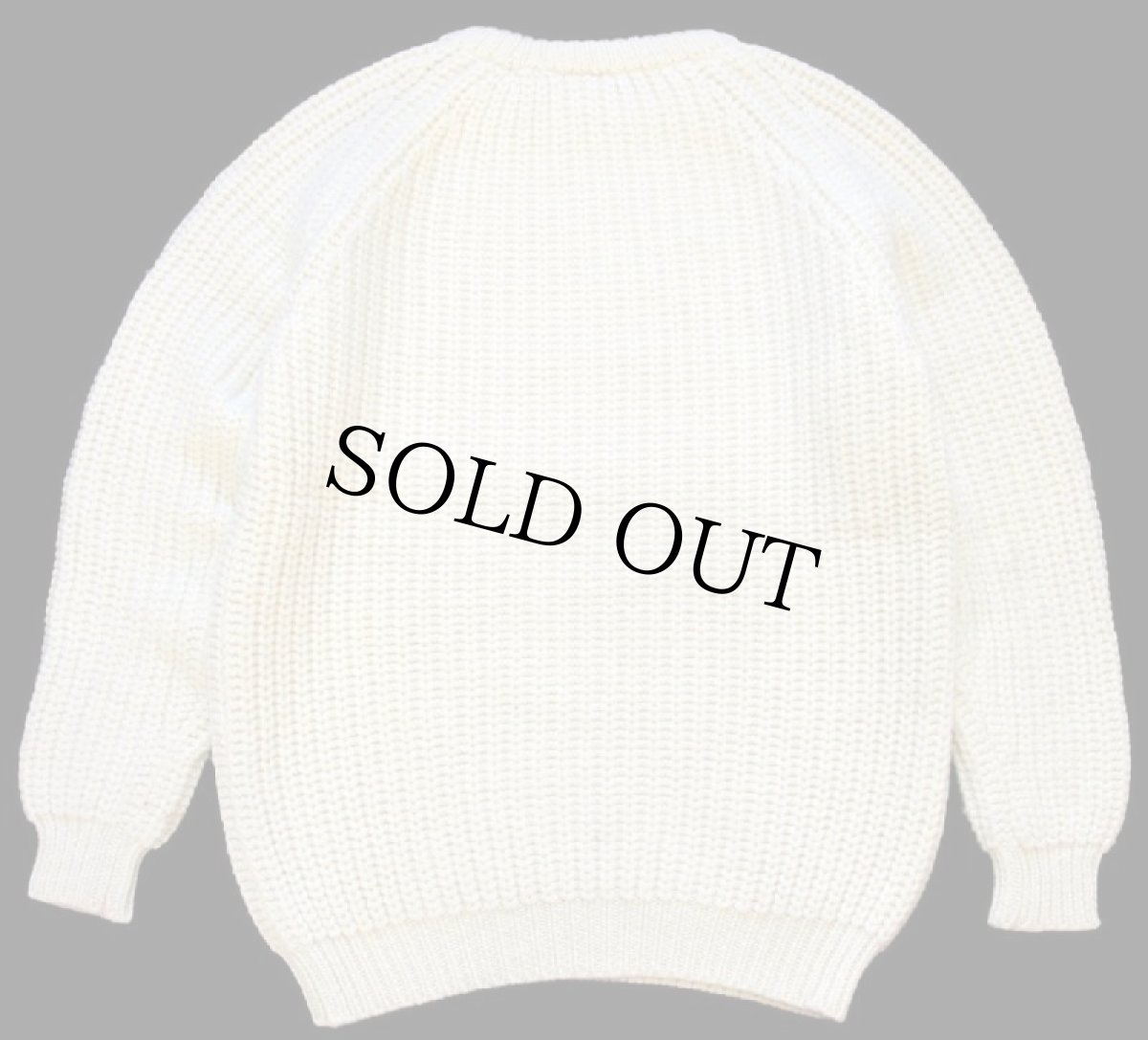 画像2: 英国製 JUMPERS 無地 ローゲージ ウールニット セーター ナチュラル M (2)