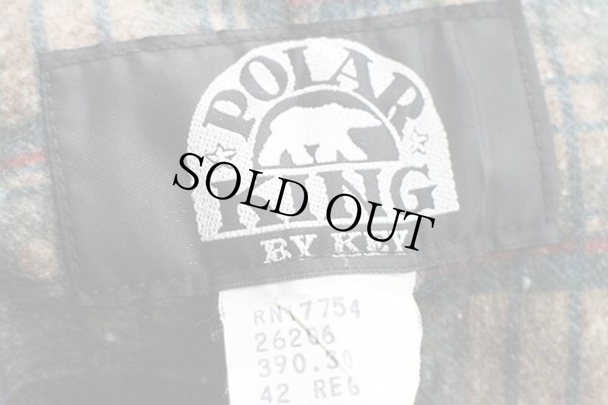 画像4: 90s USA製 POLAR KING BY KEY チェック ブランケットライナー ダック地 チョアコート カバーオール 緑 42R (4)