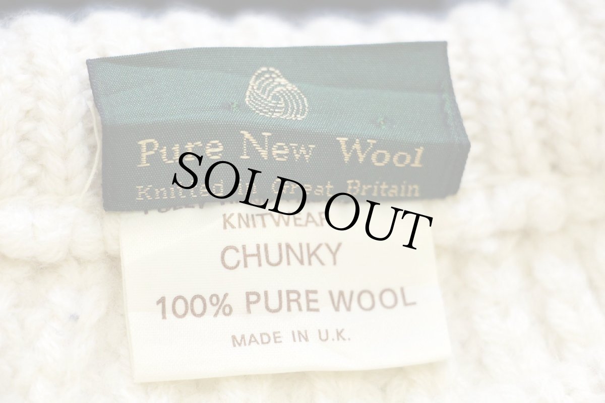 画像5: 英国製 JUMPERS 無地 ローゲージ ウールニット セーター ナチュラル M (5)