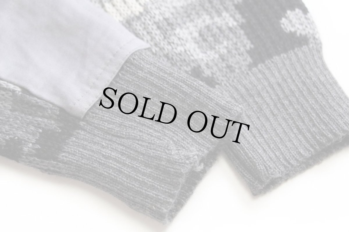 画像7: デッドストック★80s fal 迷彩柄 アクリル×ウールニット コマンドセーター L (7)