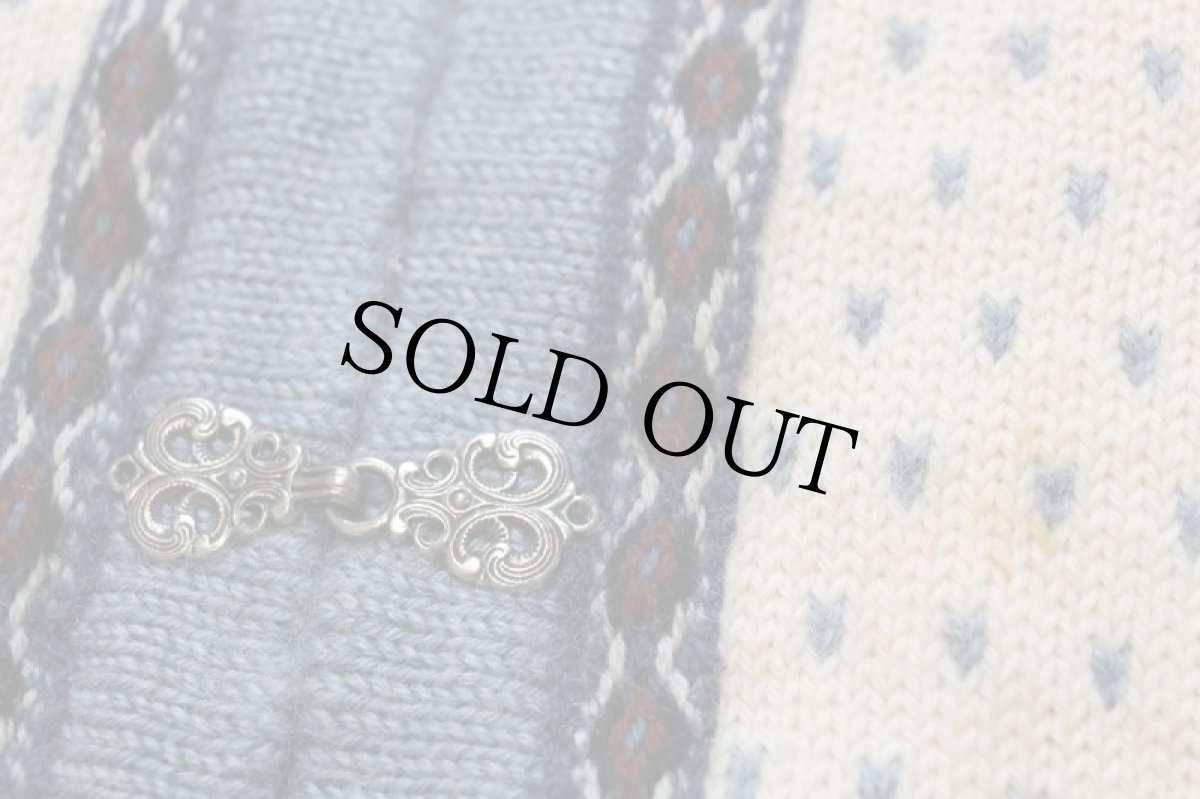 画像6: 80s ノルウェー製 DALE OF NORWAY ノルディック柄 チロリアンテープ ウールニット カーディガン XL (6)