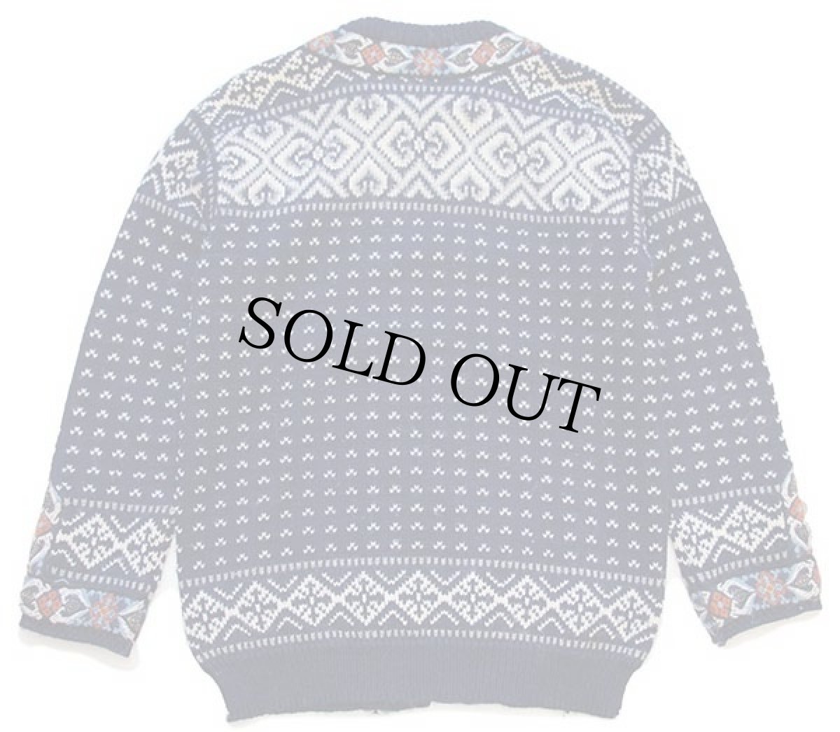 画像2: 80s ノルウェー製 DALE OF NORWAY ノルディック柄 チロリアンテープ ウールニット カーディガン M 50 (2)