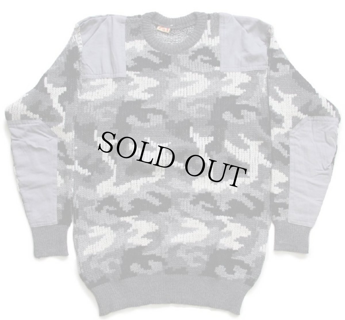 画像2: デッドストック★80s fal 迷彩柄 アクリル×ウールニット コマンドセーター L (2)