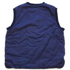 画像2: 90s 英国製 Barbourバブアー D345 TREKKER WAISTCOAT ロゴ刺繍 タータンチェックライナー キルティング トレッカーベスト 紺 XL (2)