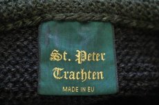 画像4: EU製 St.Peter Trachten 鹿角ボタン ノーカラー チロリアン ウールニット ジャケット チャコールグレー 48 (4)
