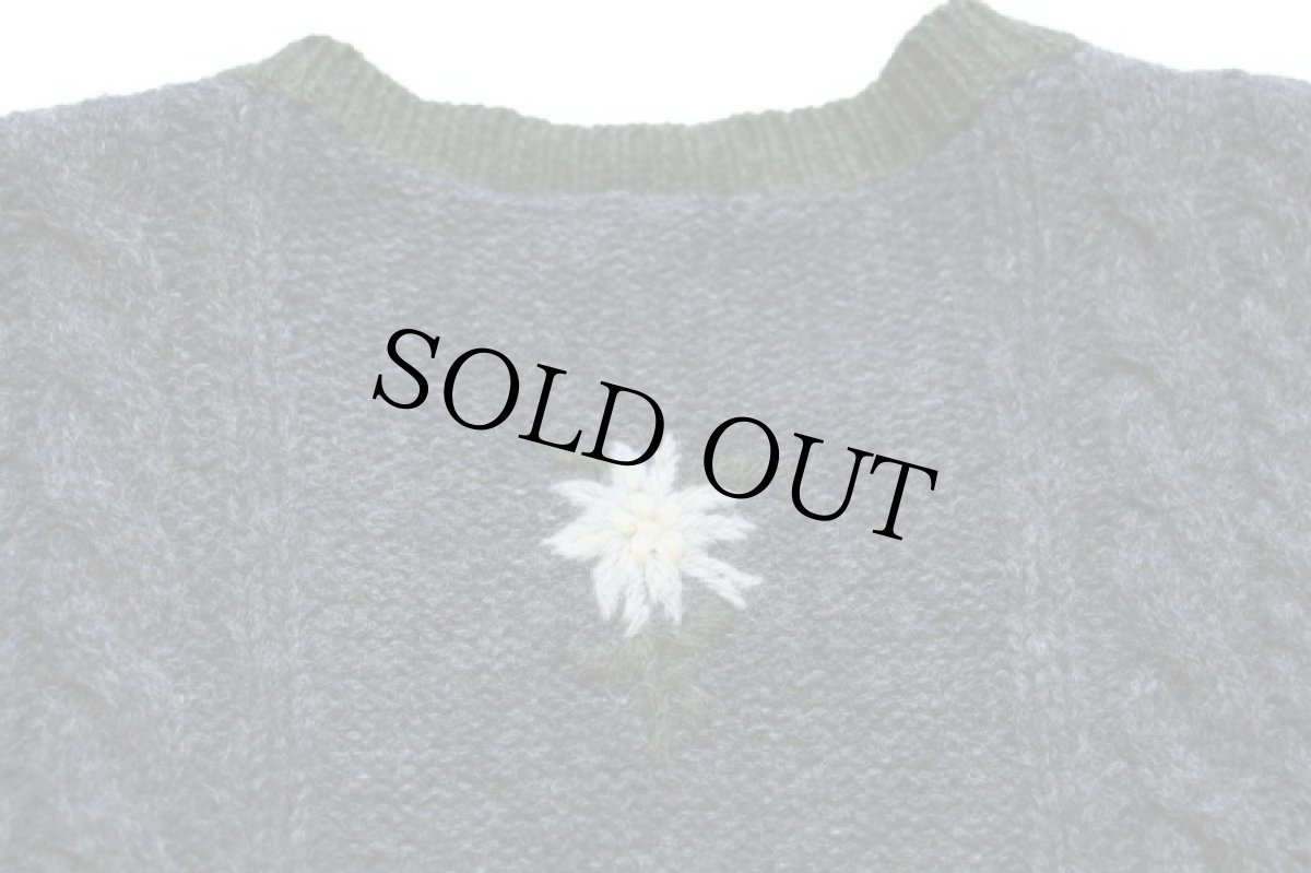 画像5: Hammerschmid ケーブル編み チロリアン ウールニット ベスト カーディガン グレー 58 (5)