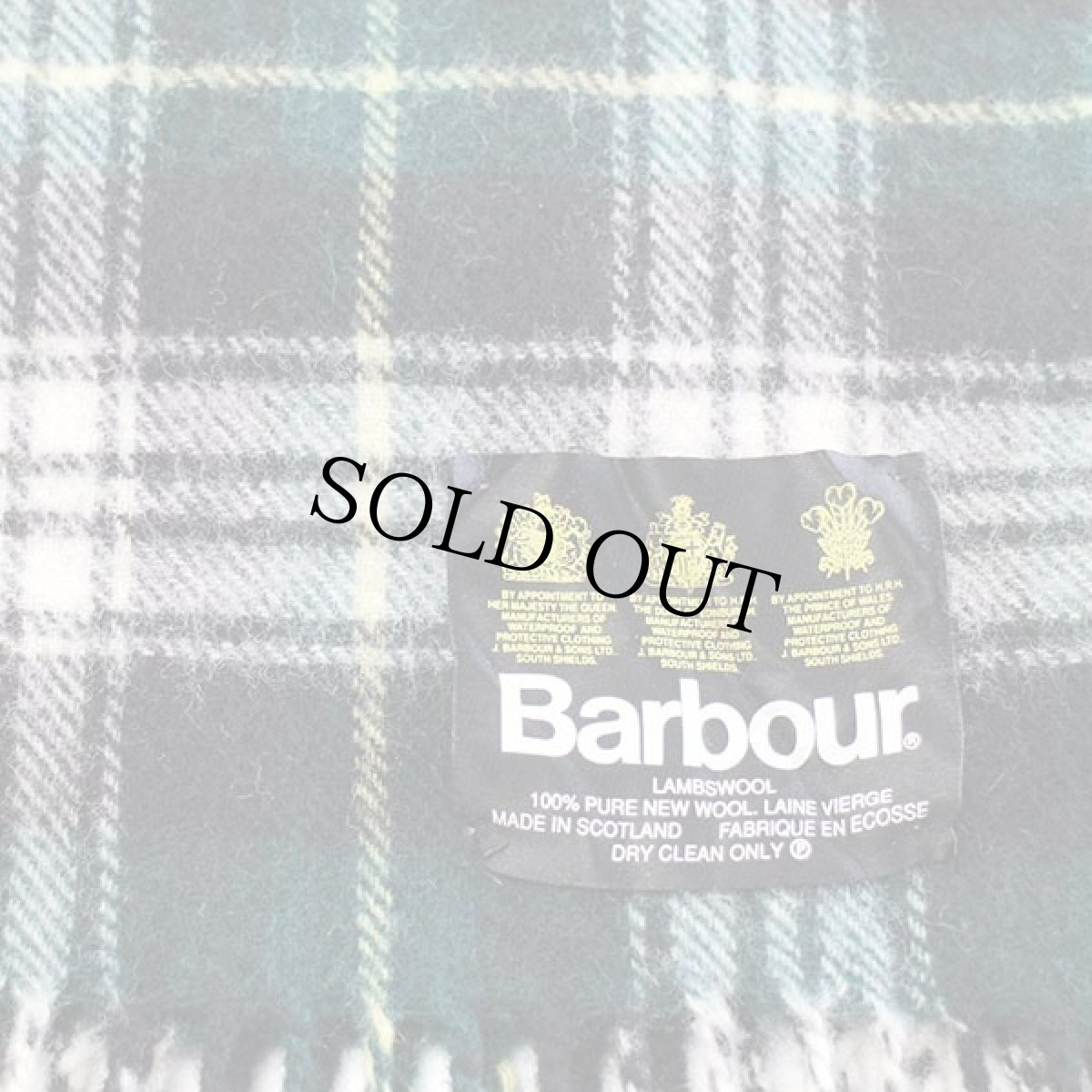 画像3: 90s スコットランド製 Barbourバブアー タータンチェック ラムウール マフラー (3)
