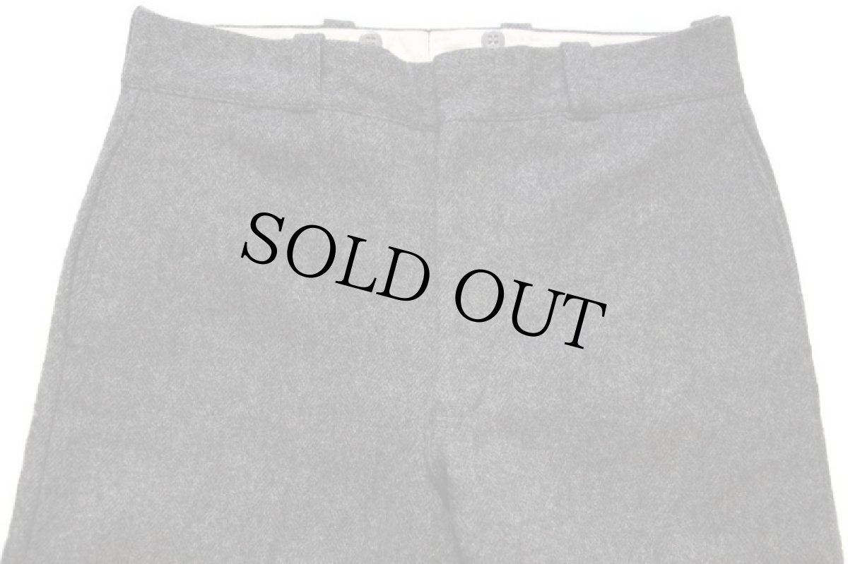 画像4: 70s Woolrichウールリッチ ツイード ウールパンツ チャコールグレー w34 (4)