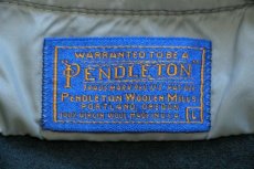 画像4: 80s USA製 PENDLETONペンドルトン 無地 エルボーパッチ付き ウールシャツ 薄緑 L (4)