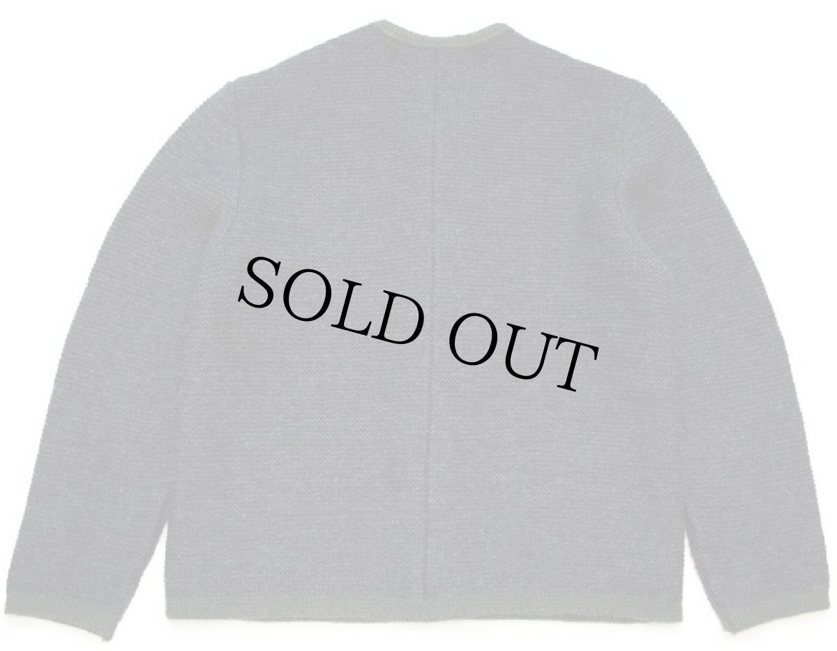 画像2: EU製 St.Peter Trachten 鹿角ボタン ノーカラー チロリアン ウールニット ジャケット チャコールグレー 48 (2)