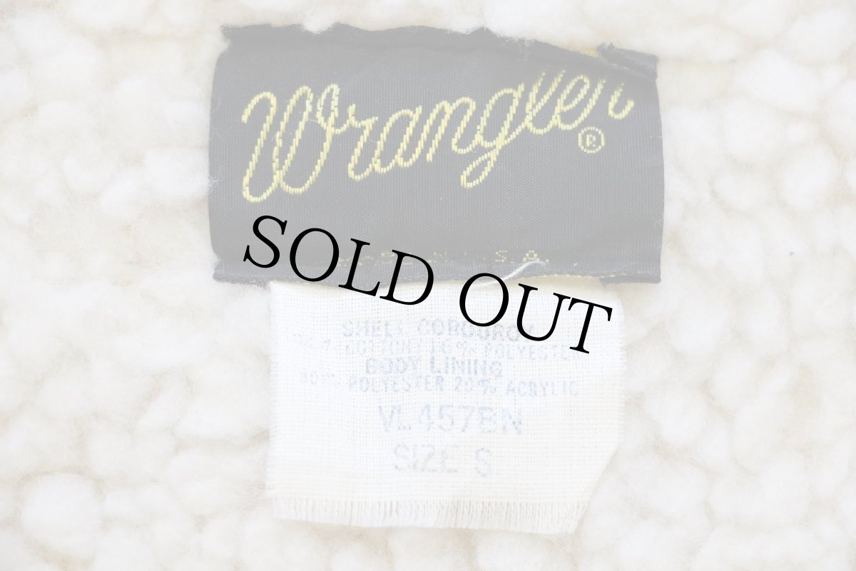 画像4: 70s USA製 Wranglerラングラー VL457BN ボアライナー コーデュロイベスト 茶 S (4)