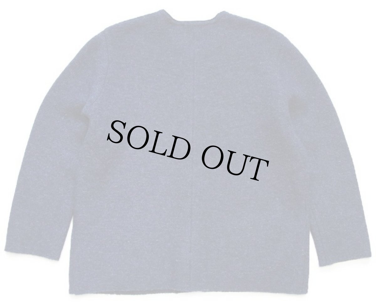 画像2: オーストリア製 LANDLEBEN ノーカラー チロリアン ウールニット ジャケット 紺 ミックス 48 (2)