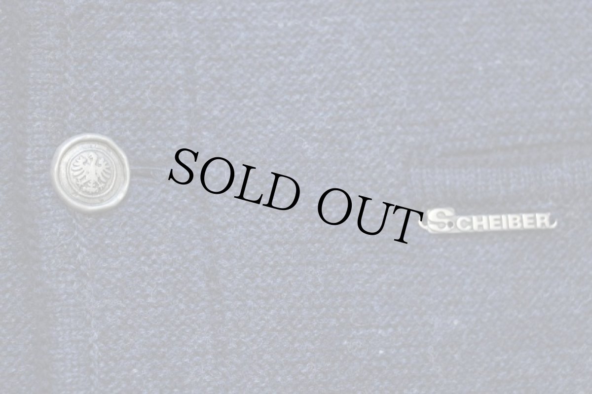 画像6: オーストリア製 LANDLEBEN ノーカラー チロリアン ウールニット ジャケット 紺 ミックス 48 (6)