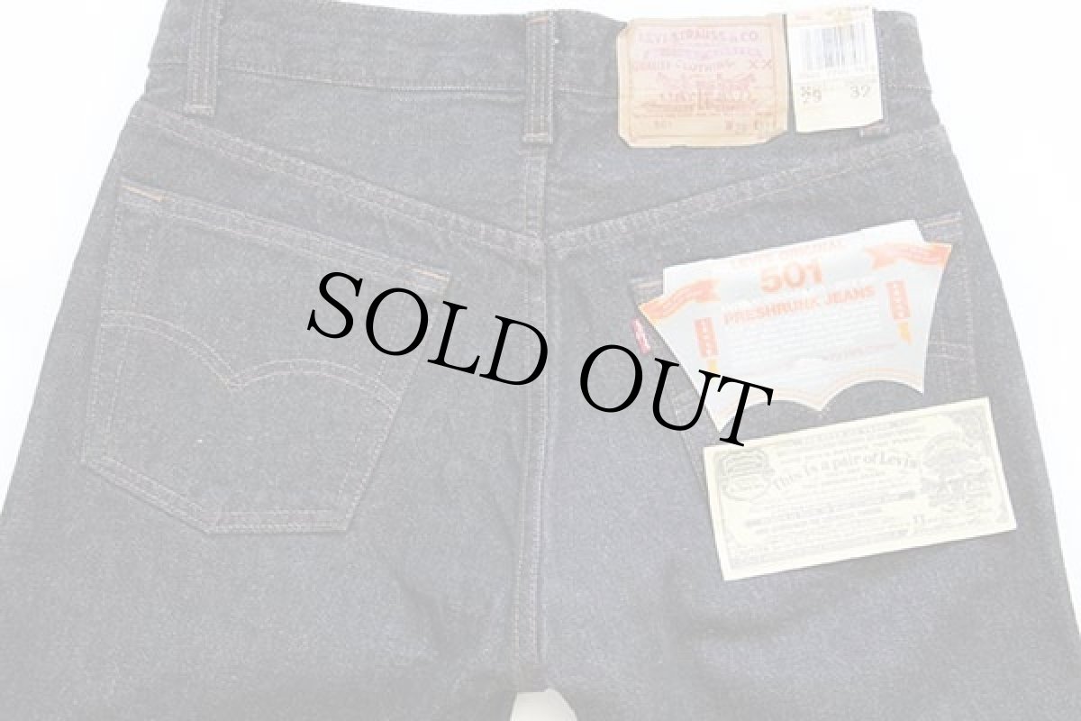 画像5: デッドストック★80s USA製 Levi'sリーバイス 501 先染め ブラック デニムパンツ w29 L32 (5)
