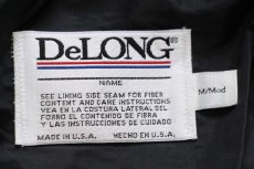 画像4: 90s USA製 DeLONGデロング メルトン ウール 袖革スタジャン 焦げ茶×白 M (4)