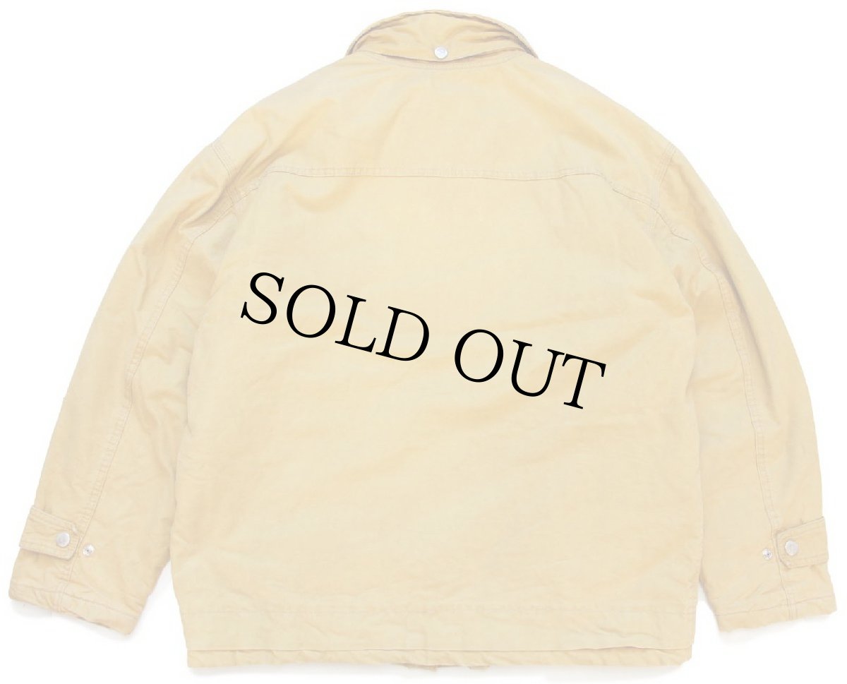 画像2: 90s イタリア製 ZIP USA刺繍 キルティングライナー ダック地 ファイヤーマンジャケット マスタード (2)