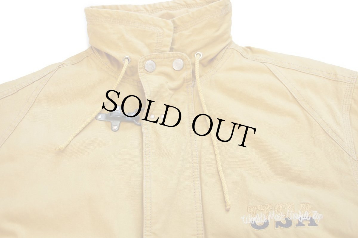 画像3: 90s イタリア製 ZIP USA刺繍 キルティングライナー ダック地 ファイヤーマンジャケット マスタード (3)