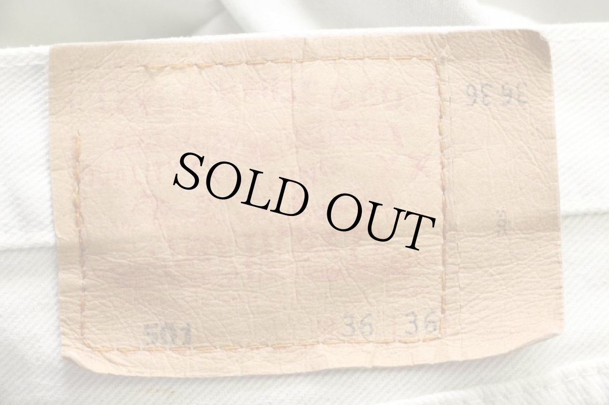 画像6: 90s USA製 Levi'sリーバイス 501 カラーデニムパンツ オフホワイト w36★ユーロ (6)