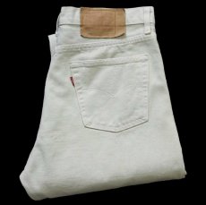 画像1: 90s USA製 Levi'sリーバイス 501 カラーデニムパンツ オフホワイト w36★ユーロ (1)