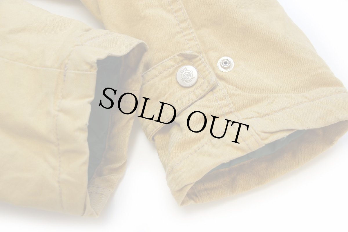 画像7: 90s イタリア製 ZIP USA刺繍 キルティングライナー ダック地 ファイヤーマンジャケット マスタード (7)