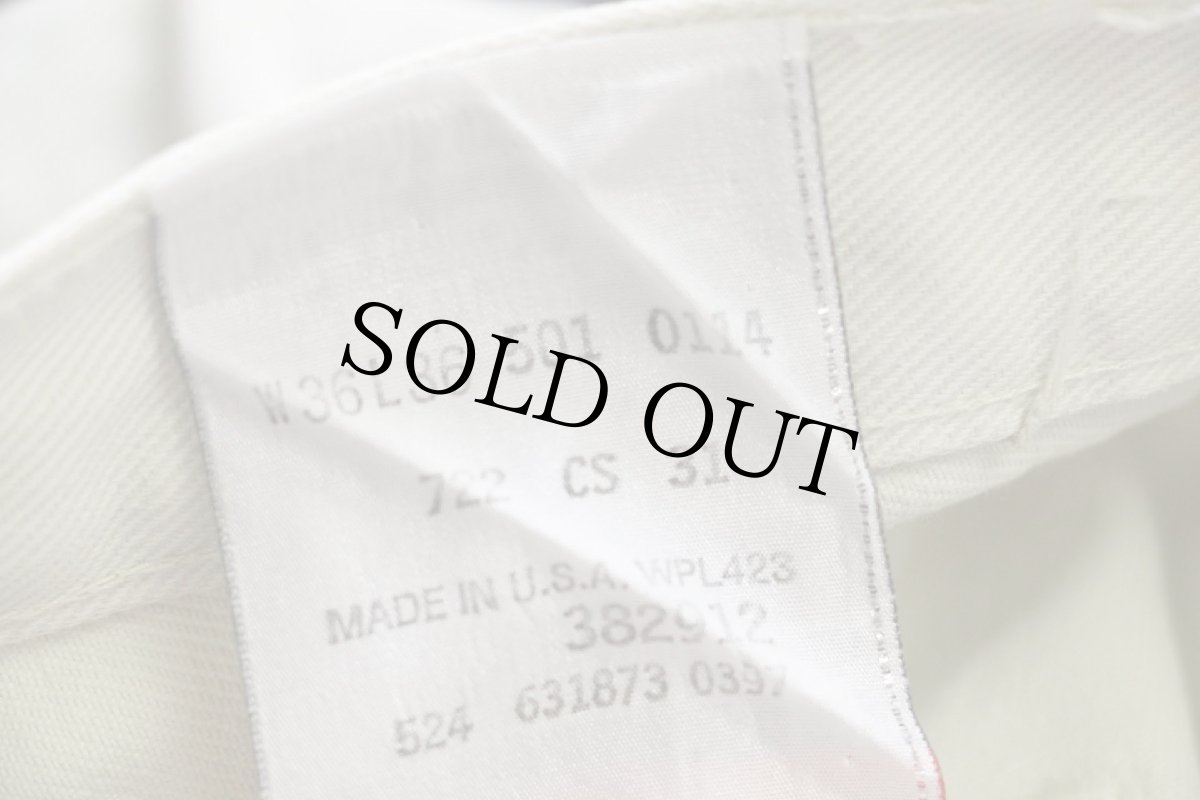 画像7: 90s USA製 Levi'sリーバイス 501 カラーデニムパンツ オフホワイト w36★ユーロ (7)