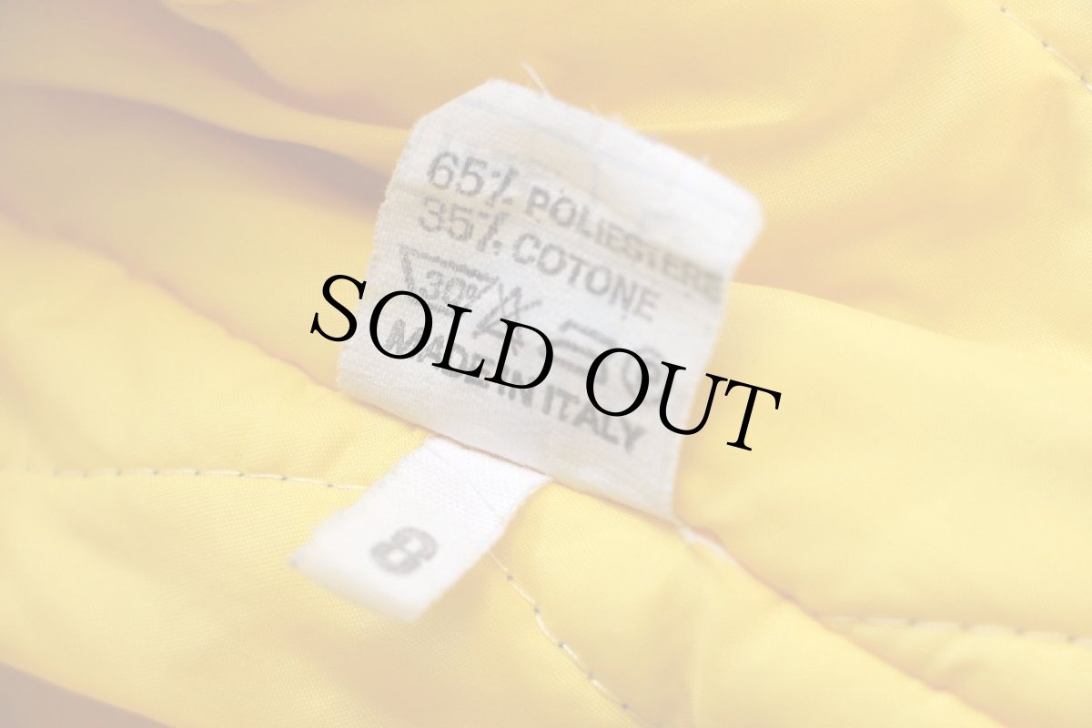 画像5: 90s イタリア製 ZIP USA刺繍 キルティングライナー ダック地 ファイヤーマンジャケット マスタード (5)