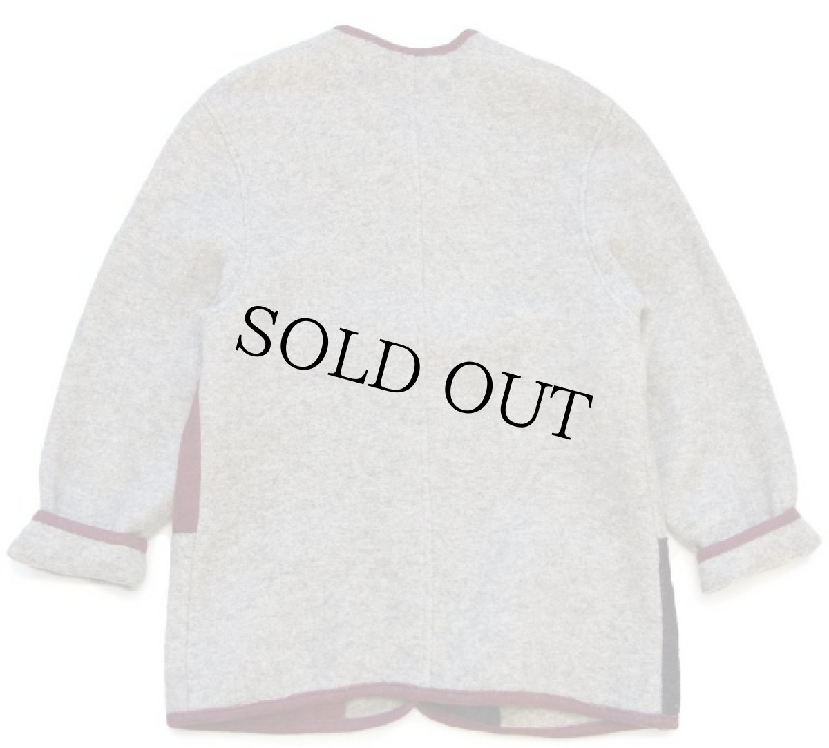 画像2: オーストリア製 SIGI SCHEIBER アップリケ パネル切り替え 鹿角ボタン ノーカラー チロリアン ボイルドウール ジャケット 40 (2)