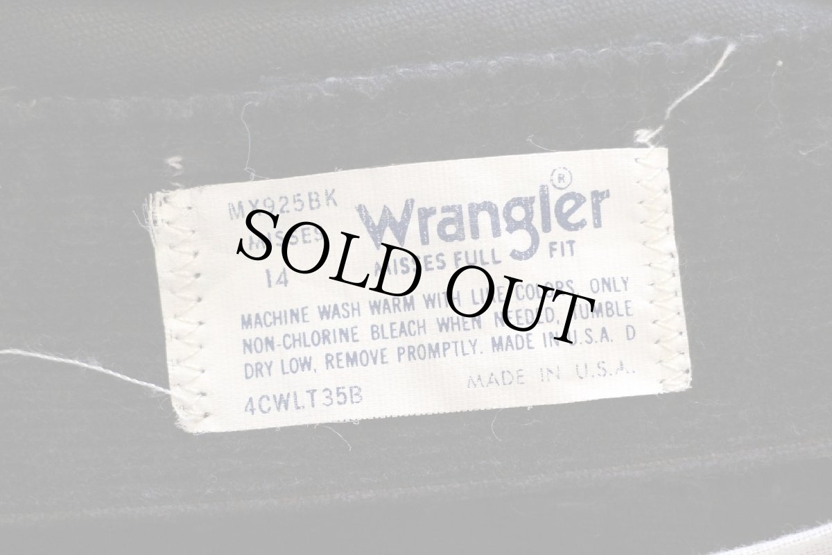画像6: 80s USA製 Wranglerラングラー MX925BK コーデュロイパンツ 黒 14 (6)