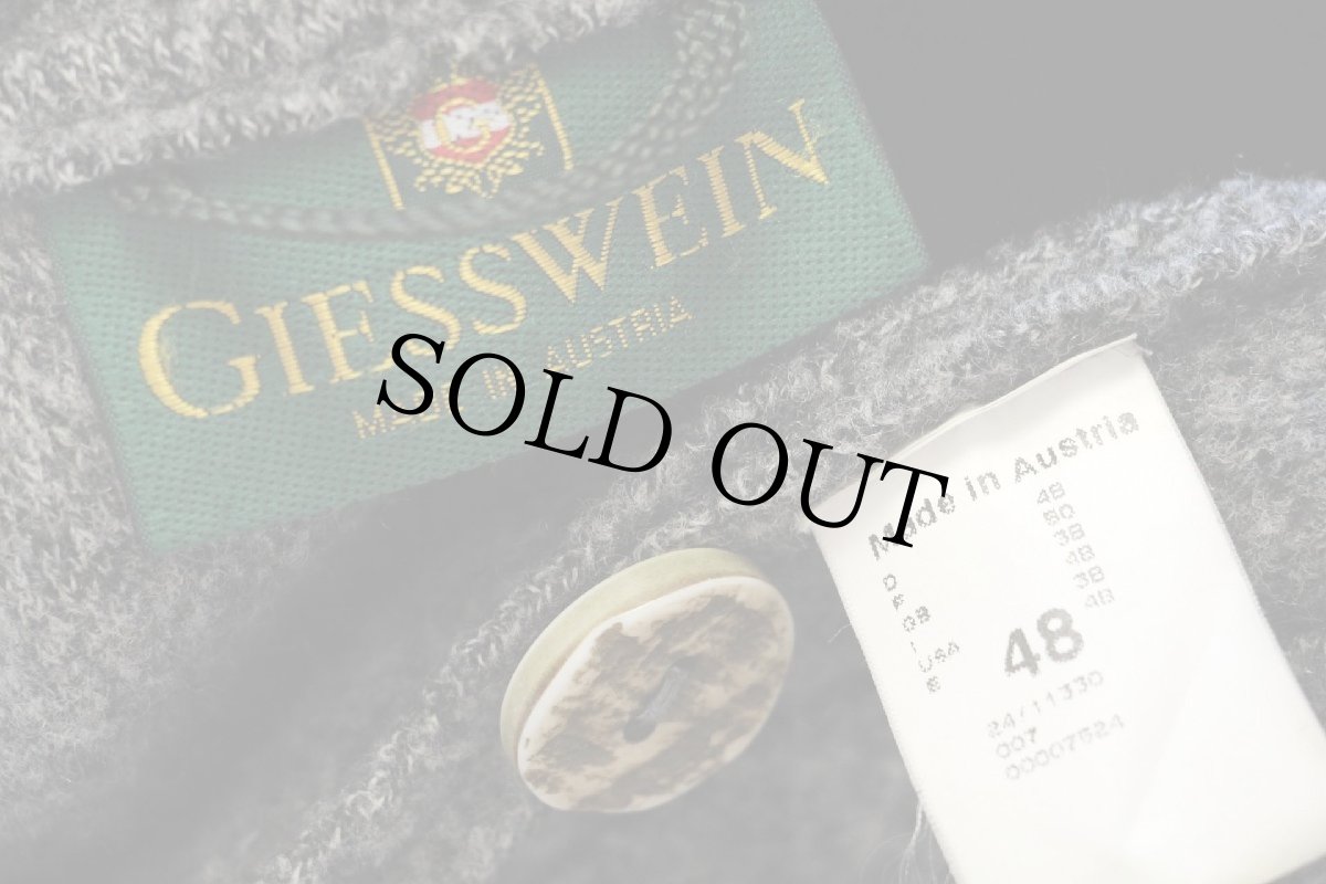 画像4: オーストリア製 GIESSWEIN 鹿角ボタン スタンドカラー チロリアン ボイルドウール ジャケット グレー ミックス 48 (4)