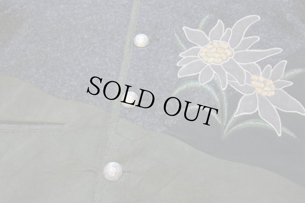 画像6: Gerti Rieser 花柄 アップリケ アート スタンドカラー チロリアン ボイルドウール ジャケット (6)