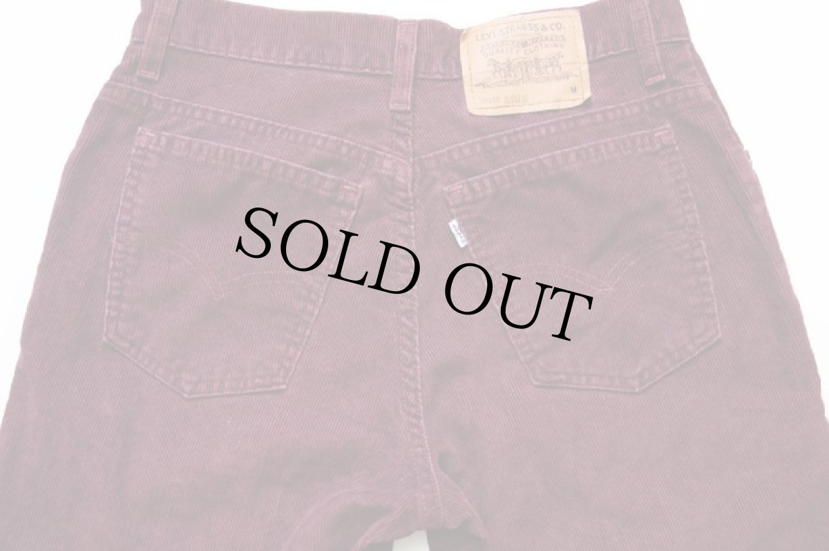 画像5: 90s USA製 Levi'sリーバイス 910 コーデュロイパンツ ワインレッド 9 JR. M (5)