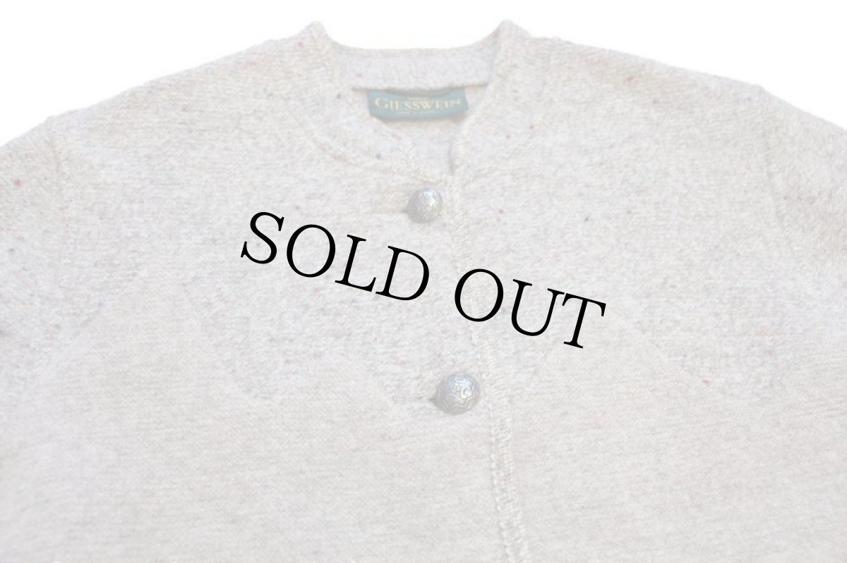 画像3: オーストリア製 GIESSWEIN 風景柄 アップリケ アート ネップ入り スタンドカラー チロリアン ボイルドウール ジャケット 40 (3)