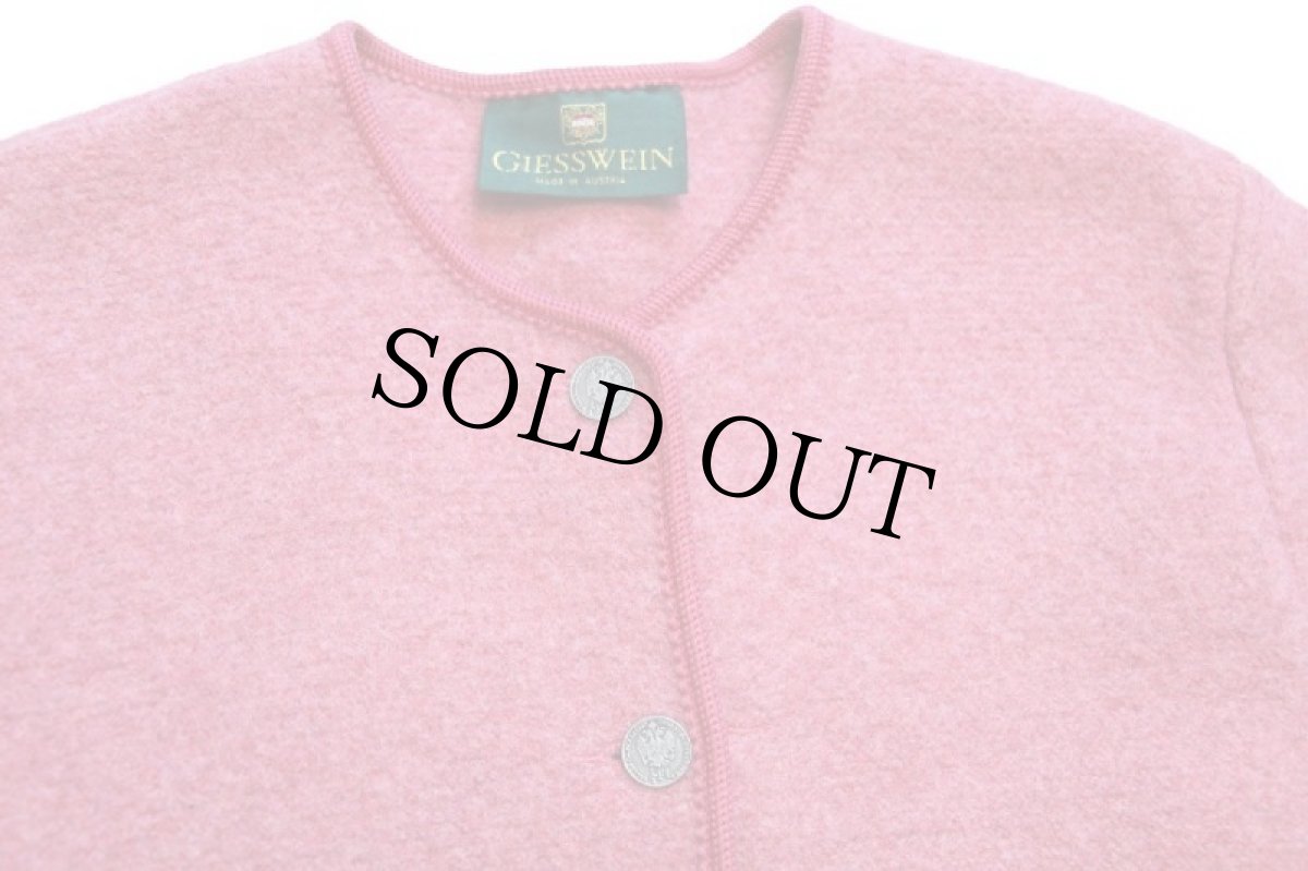 画像3: オーストリア製 GIESSWEIN ノーカラー チロリアン ボイルドウール ジャケット ピンク 16 (3)