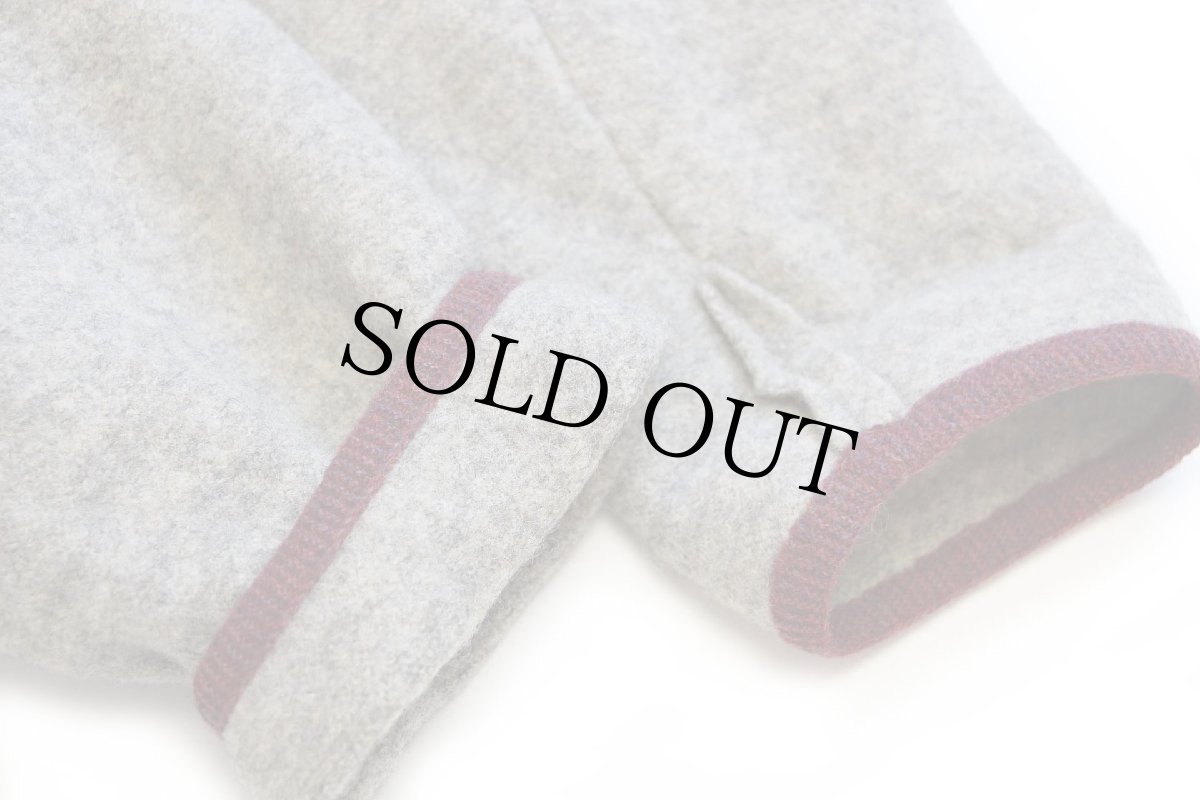 画像7: オーストリア製 SIGI SCHEIBER アップリケ パネル切り替え 鹿角ボタン ノーカラー チロリアン ボイルドウール ジャケット 40 (7)