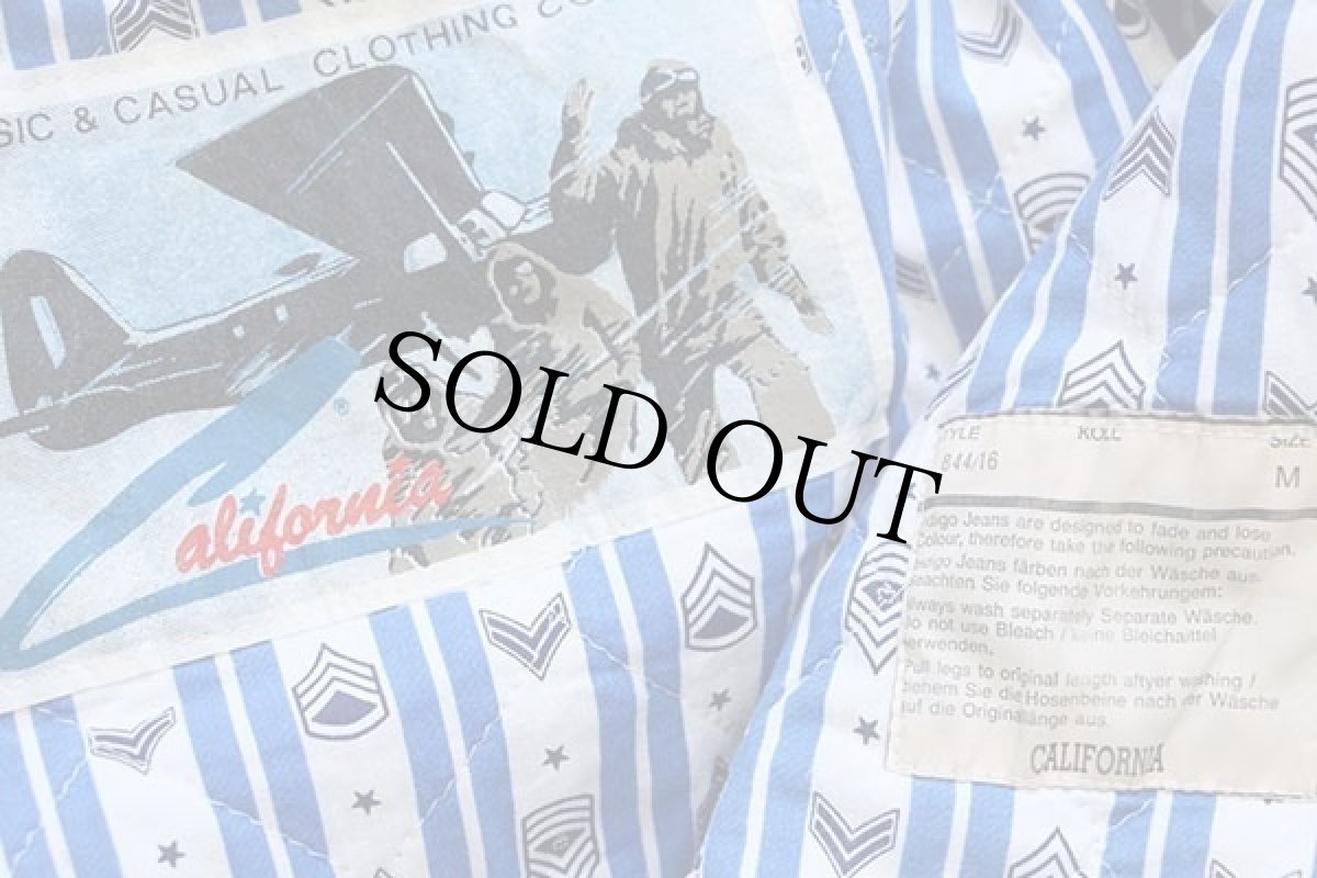 画像5: 90s California パッチ付き キルティングライナー フライト ケミカルウォッシュ デニムパーカー★アシッド (5)