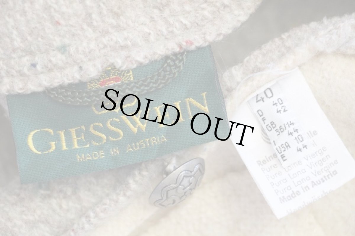 画像4: オーストリア製 GIESSWEIN 風景柄 アップリケ アート ネップ入り スタンドカラー チロリアン ボイルドウール ジャケット 40 (4)