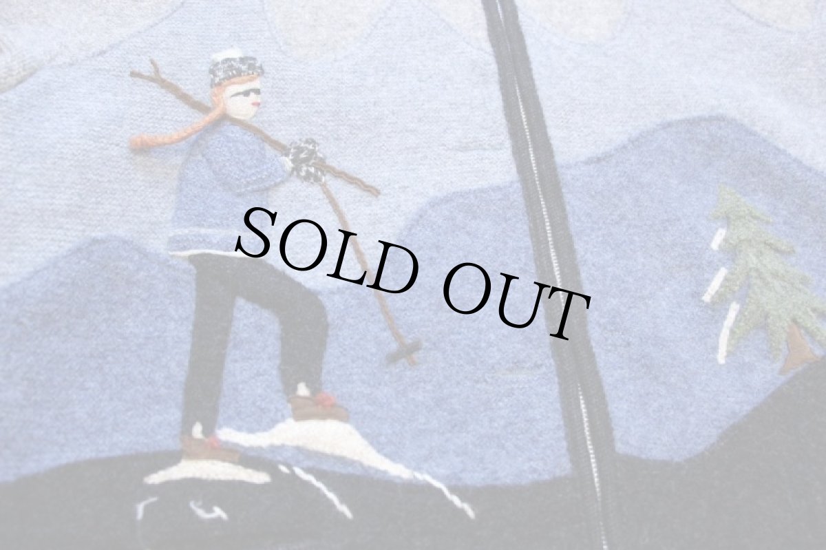 画像5: オーストリア製 GIESSWEIN 風景柄 アップリケ アート チロリアン ボイルドウール ジップパーカー カスタム 40 (5)