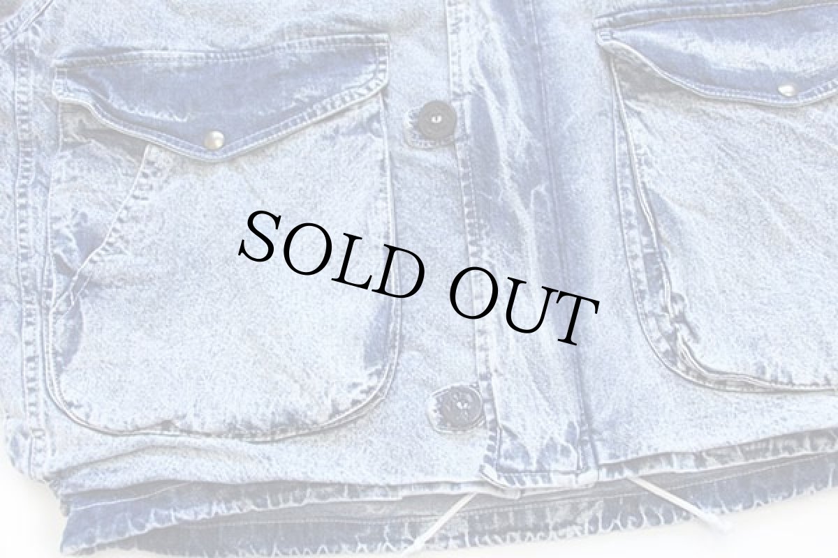 画像7: 90s California パッチ付き キルティングライナー フライト ケミカルウォッシュ デニムパーカー★アシッド (7)