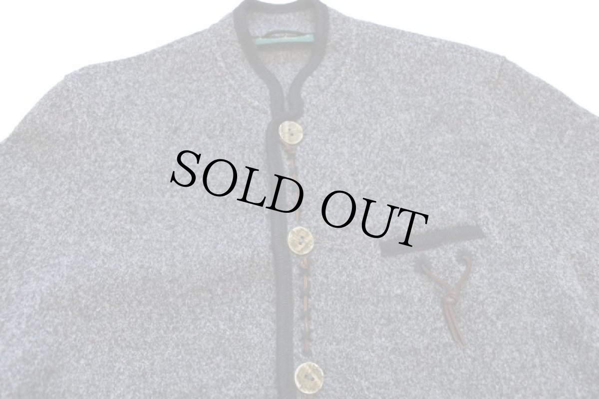 画像3: オーストリア製 GIESSWEIN 鹿角ボタン スタンドカラー チロリアン ボイルドウール ジャケット グレー ミックス 48 (3)