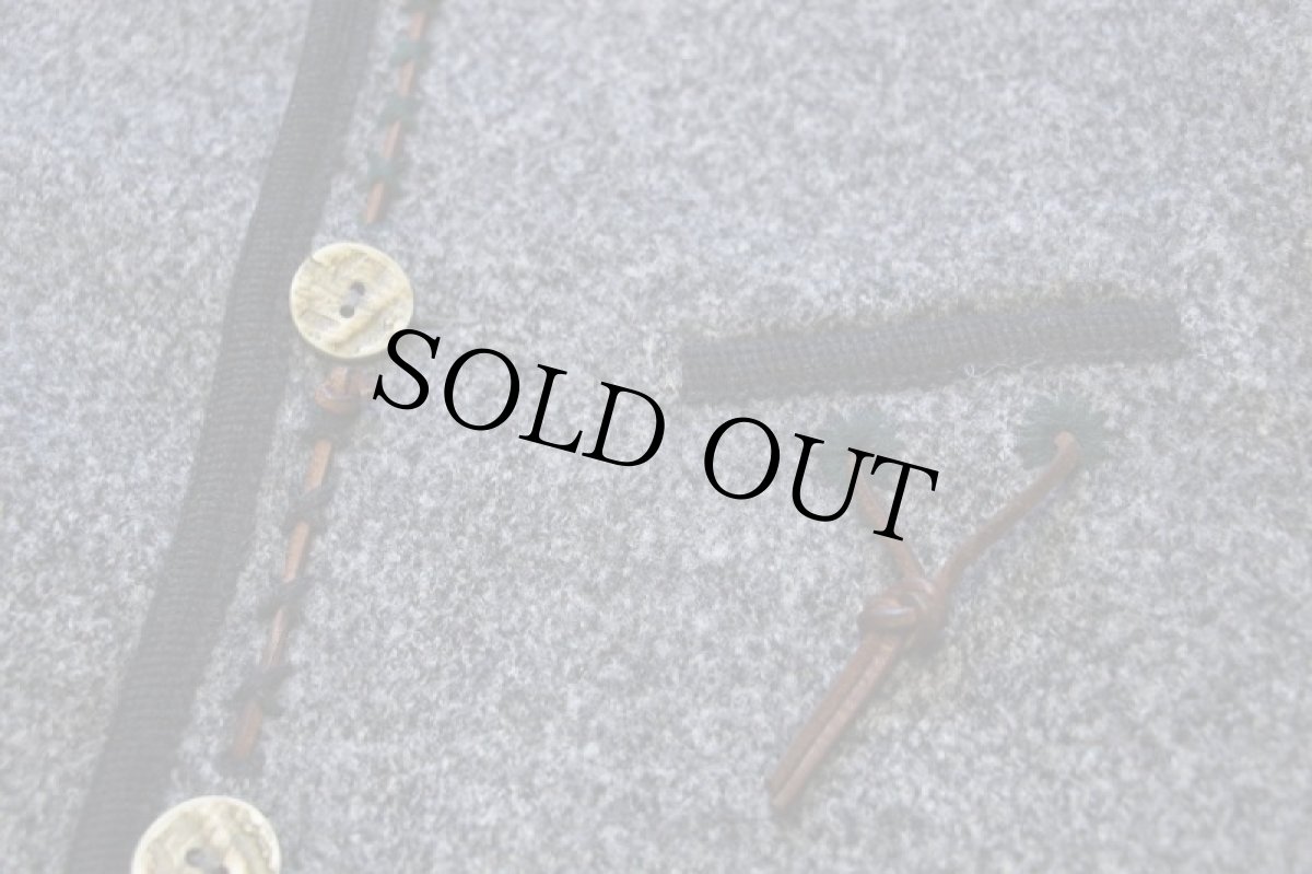 画像5: オーストリア製 GIESSWEIN 鹿角ボタン スタンドカラー チロリアン ボイルドウール ジャケット グレー ミックス 48 (5)