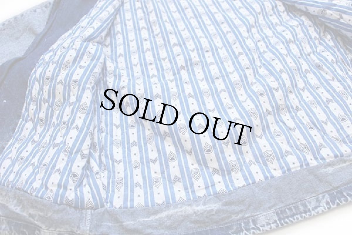 画像6: 90s California パッチ付き キルティングライナー フライト ケミカルウォッシュ デニムパーカー★アシッド (6)