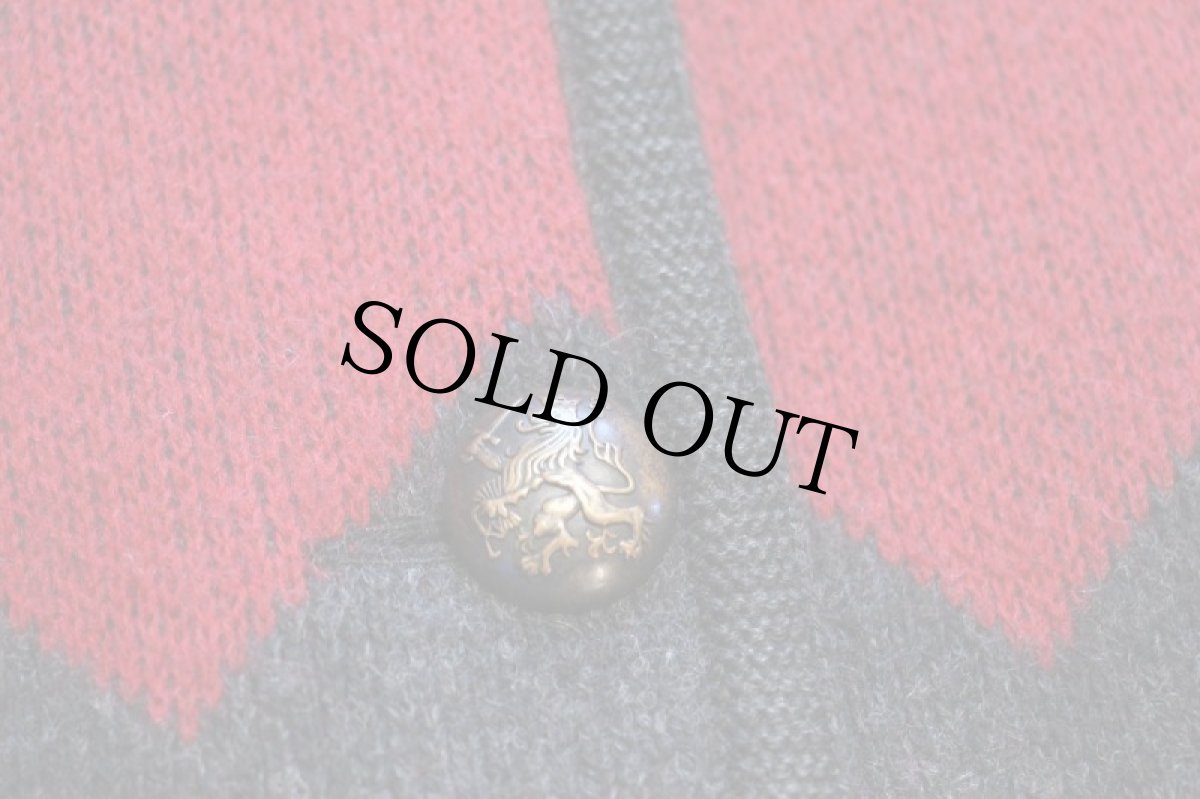 画像5: オーストリア製 GEIGER ジグザグ マルチカラー 切り替え スタンドカラー チロリアン ウールニット ジャケット 42 (5)