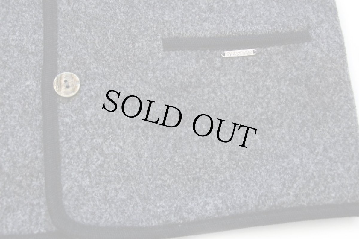 画像6: オーストリア製 GIESSWEIN 鹿角ボタン スタンドカラー チロリアン ボイルドウール ジャケット グレー ミックス 48 (6)