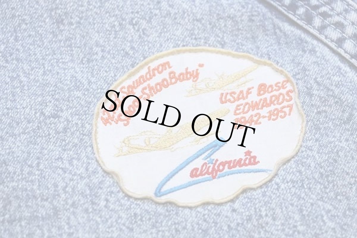 画像4: 90s California パッチ付き キルティングライナー フライト ケミカルウォッシュ デニムパーカー★アシッド (4)