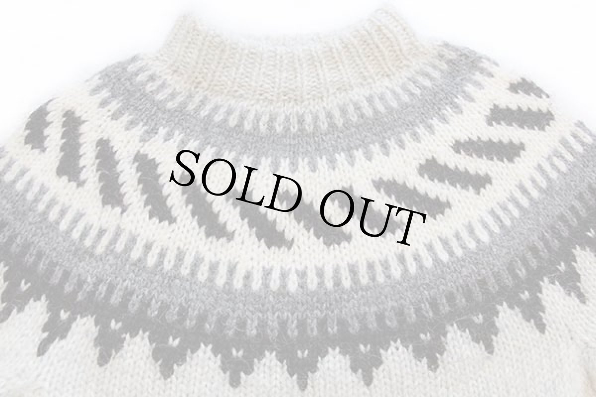 画像3: 80s アイスランド製 Hilda 丸ヨーク ノルディック柄 ウールニット セーター XL (3)