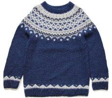 画像1: ICEWEAR 丸ヨーク ノルディック柄 ICELANDIC ウールニット セーター L (1)