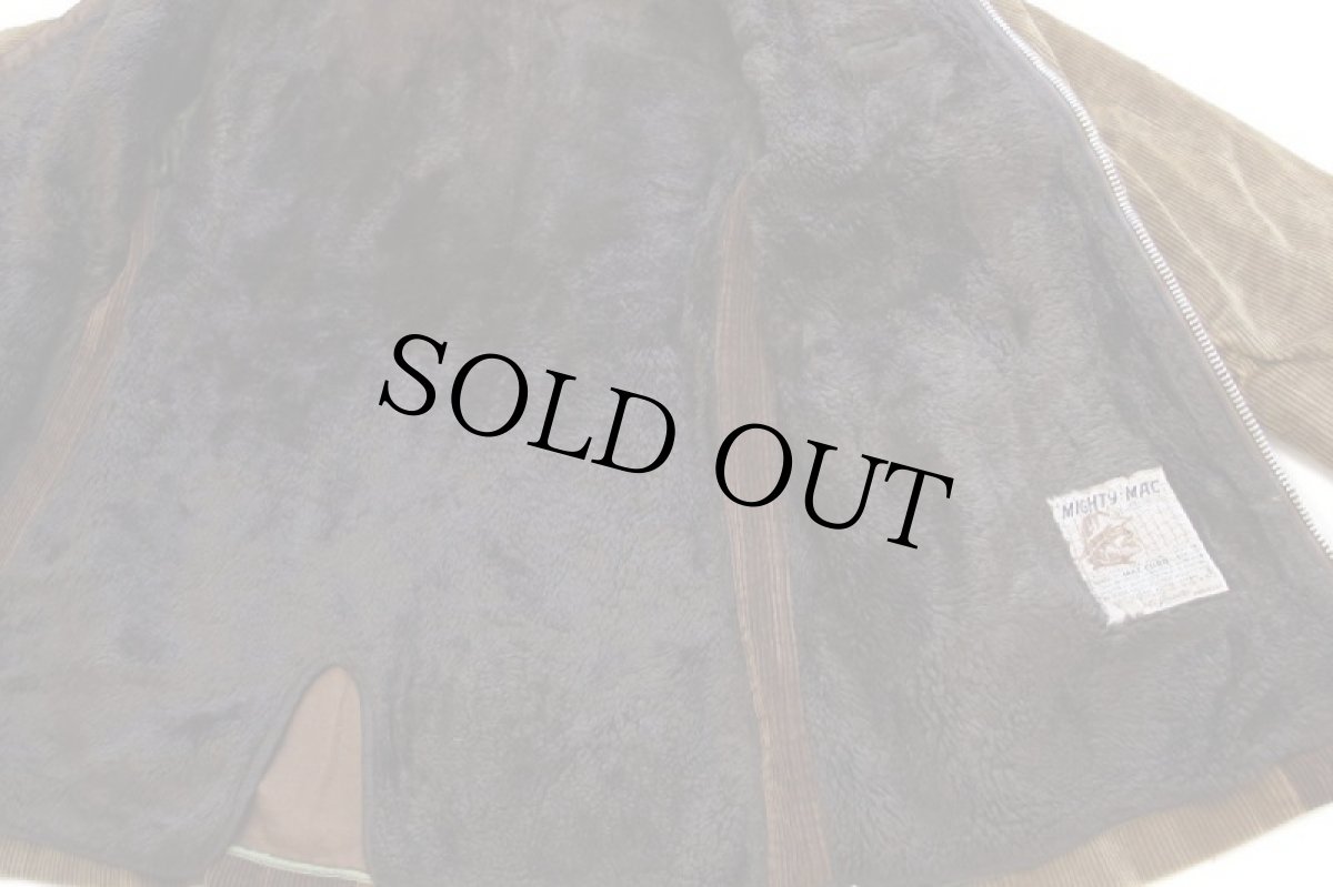 画像7: 70s USA製 MIGHTY-MACマイティーマック ツートン ボアライナー 太畝 コーデュロイジャケット 茶 40 (7)