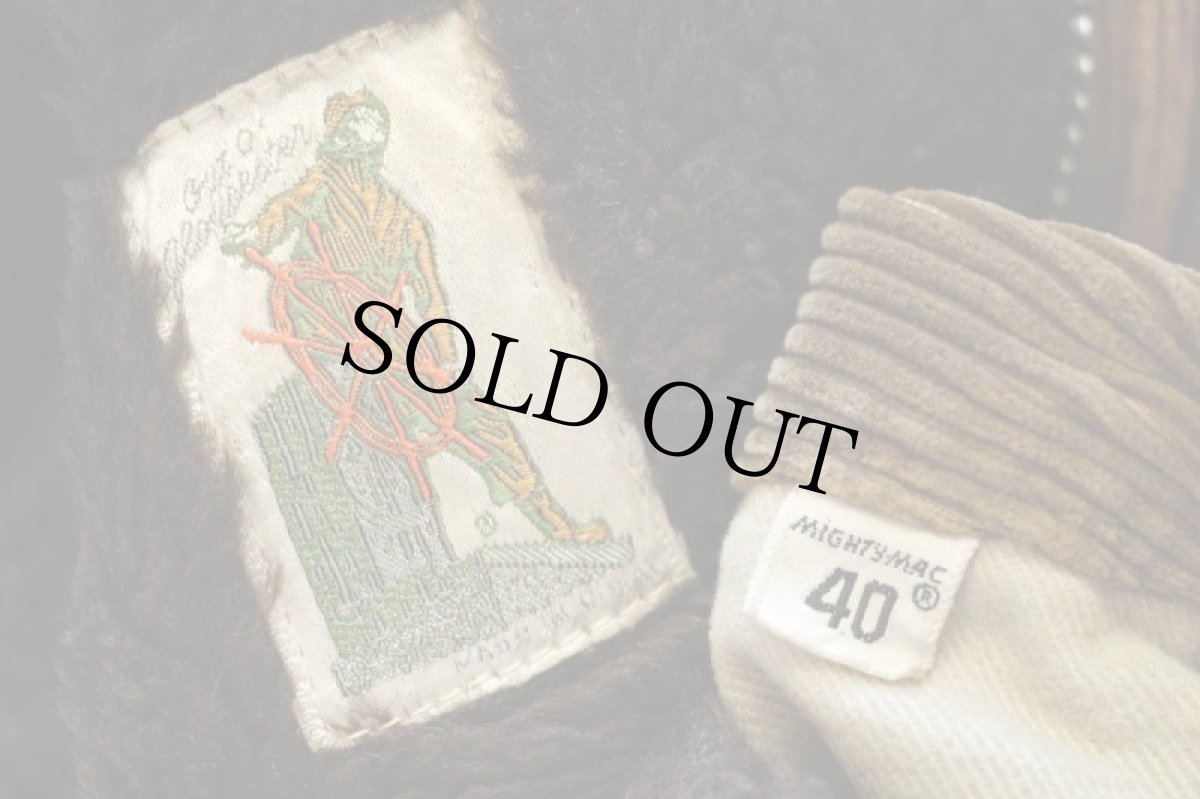 画像6: 70s USA製 MIGHTY-MACマイティーマック ツートン ボアライナー 太畝 コーデュロイジャケット 茶 40 (6)