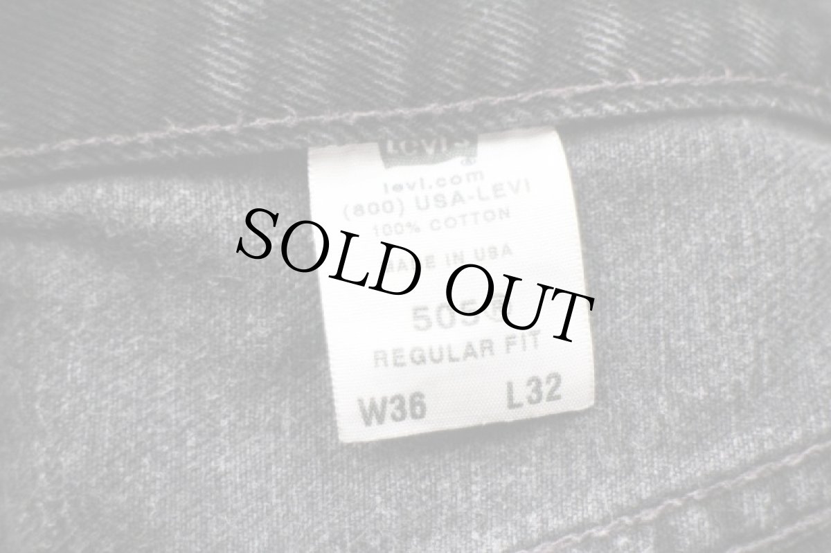 画像6: 00s USA製 Levi'sリーバイス 505 ブラック デニムパンツ w36 L32★SDP2296 (6)